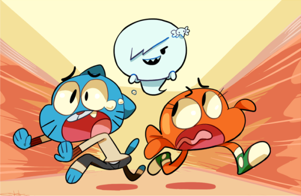 Drawin And Gumball Running Scaredly-edj736