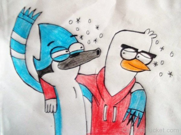 Drawing Of Mordecai And Jeremy-YDB504