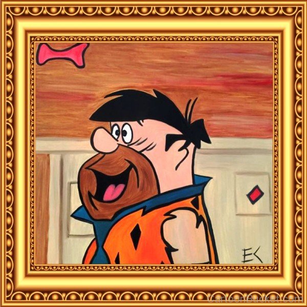Frame Picture Of Fred Flintstone-tgd205
