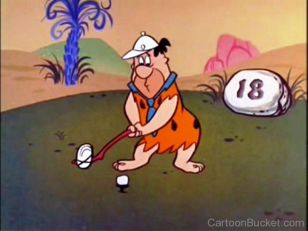 Fred Flintstone Playing Golf-tgd226