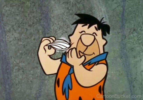 Fred Flintstone Shaving His Beard-tgd229