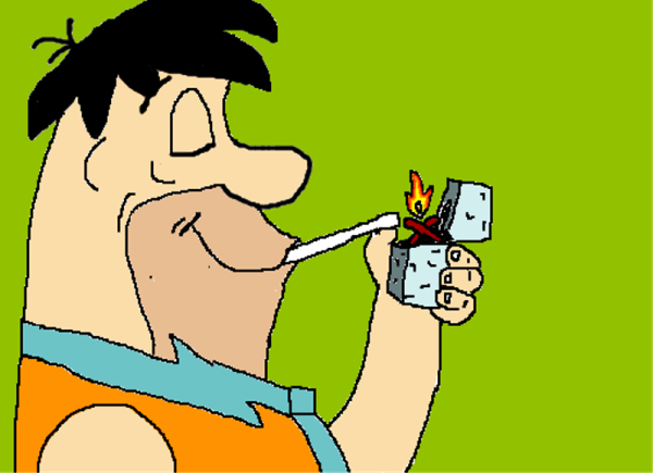 Fred Flintstone Smoking Cigarette-tgd234