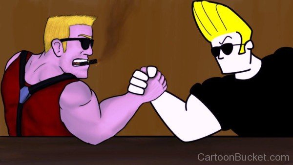 Johnny Bravo And Duke Nukem Hand Fighting-ube409