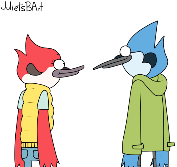 Mordecai And Margaret Looking Eachother-YDB519