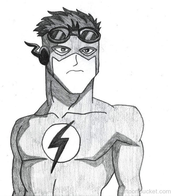 Pencil Sketch Of Kid Flash-tfw2744