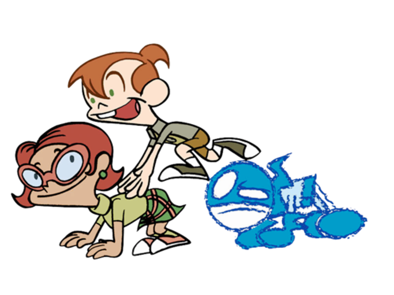 Penny Playing With Rudy And Chalkzone.