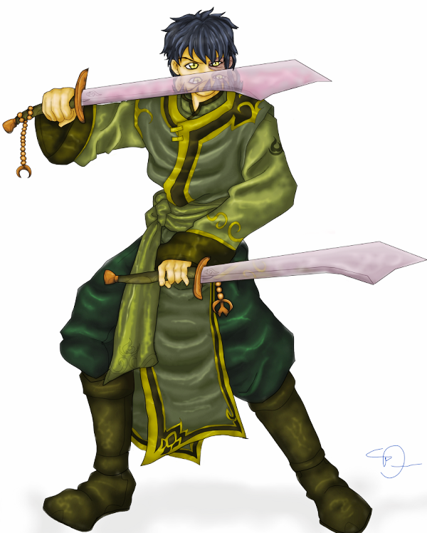 Prince Zuko Holding Swords-wm234