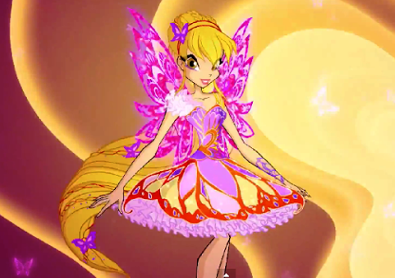 Princess Stella In Her Butterfly Dress.