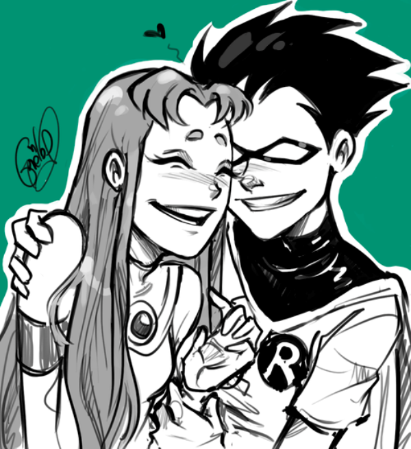 Starfire And Robin Looking Happy-ppu9854
