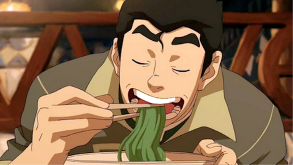Bolin Eating Seaweed Noodles