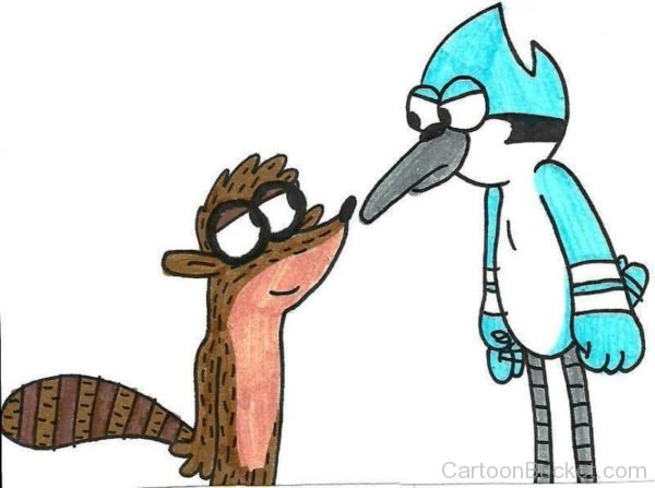 Drawing Of Rigby And Mordecai.