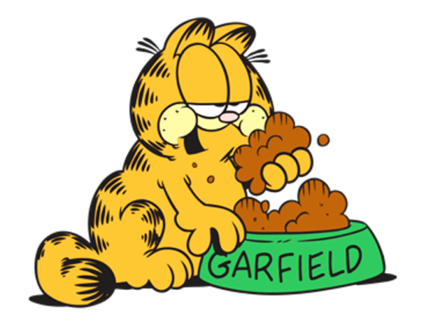 Garfield Eating  Something. Picture