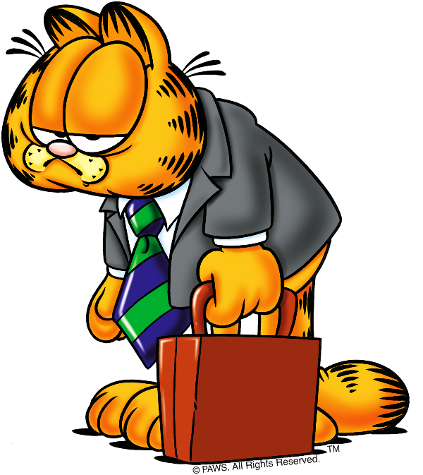 Garfield Holding Briefcase