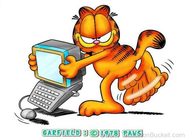 Garfield Holding Computer