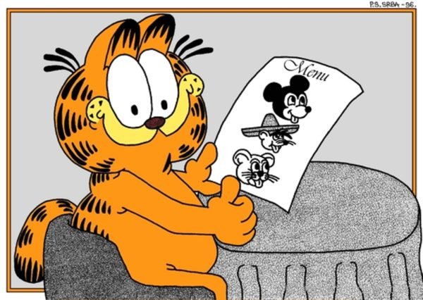 Garfield Holding Paper