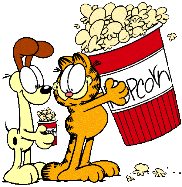 Garfield Holding Popcorn