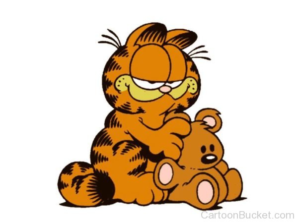 Garfield Holding Teddy Picture