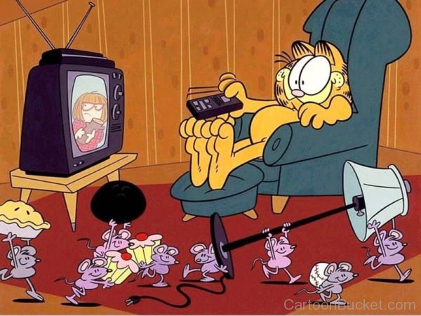 Garfield Sitting On Sofa