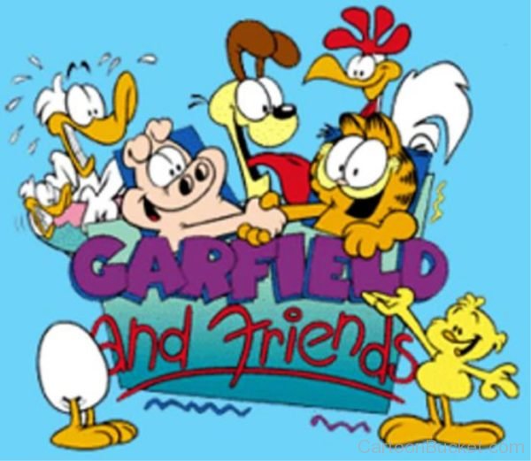 Garfield With Friend In Happy Mood