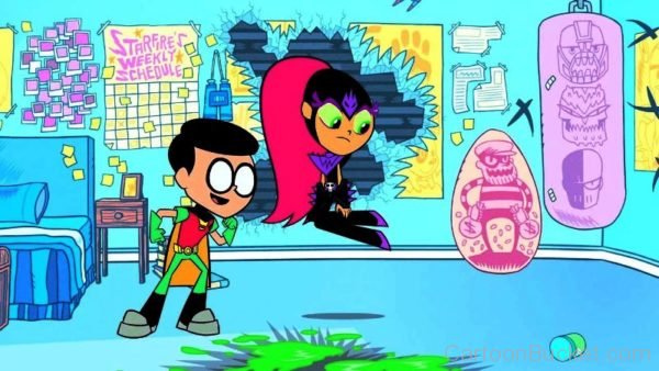 Image Of Starfire And Robin
