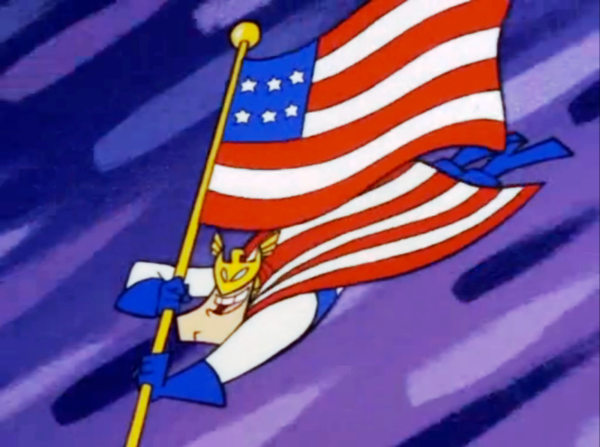 Major Glory Holding American Flag