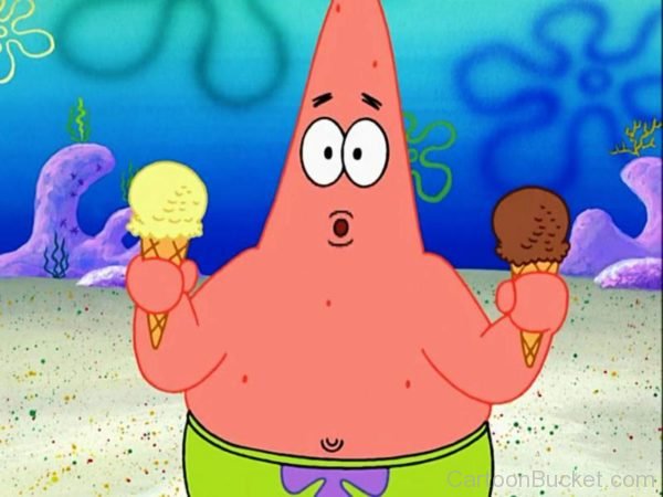 Patrick Star Holding Ice Cream