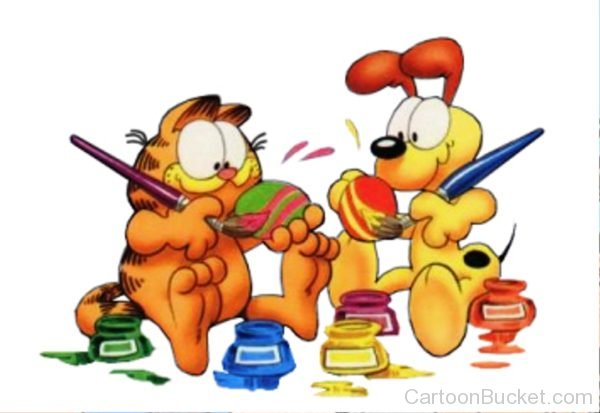 Picture Of Garfield With Friend