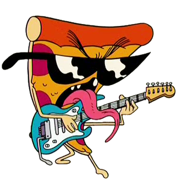 Pizza Steve Holding Guitar