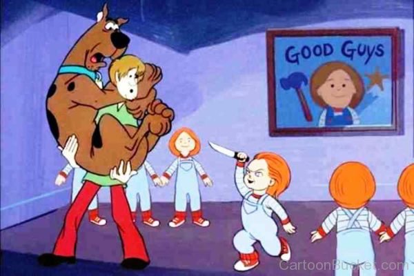 Scooby Sitting on Shaggy Image