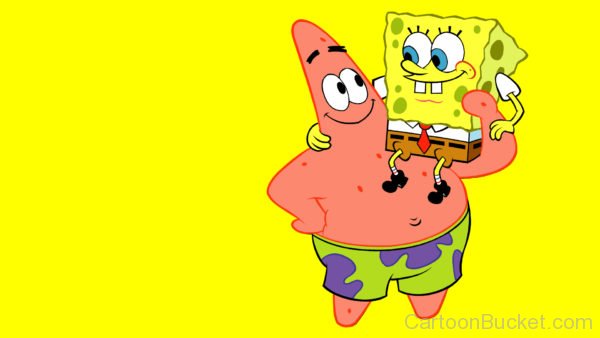 Spongebob Sitting On Patrick Shoulder