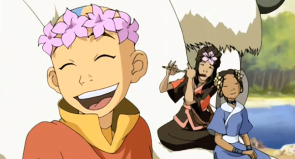 Aang Wearing Flower Crown
