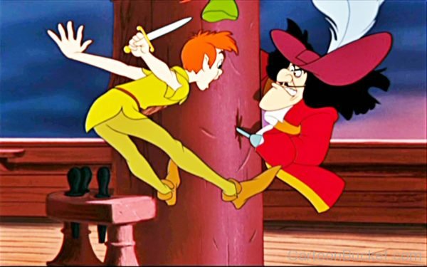 Captain Hook Fighting With  Peterpan