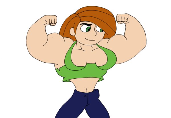 Kim Showing Muscles