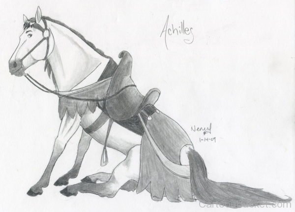 Pencil Sketch Of Horse Achille